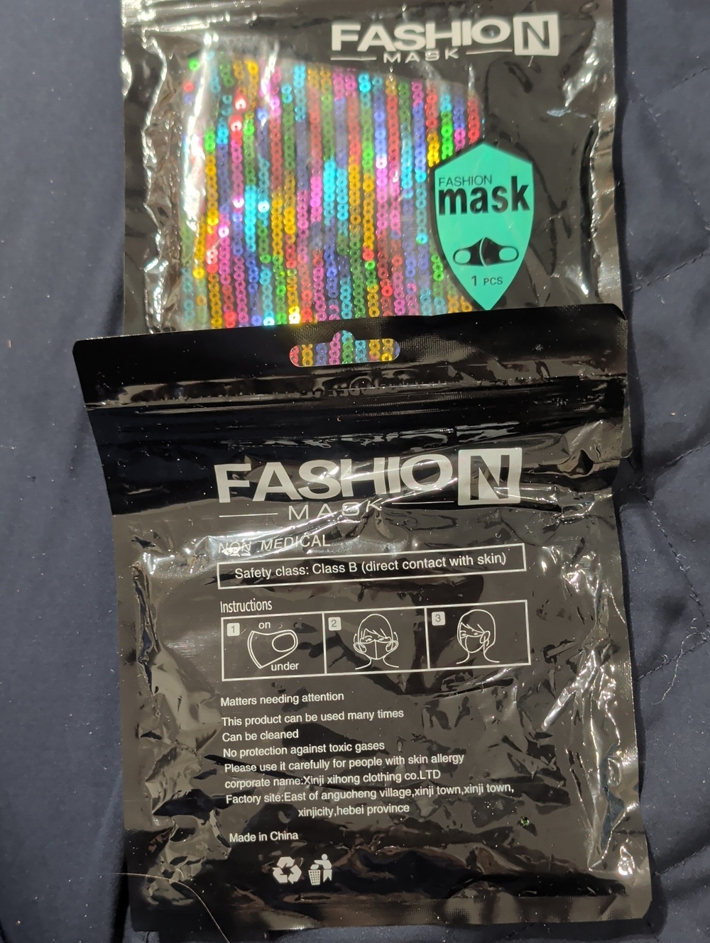 ⁹Ally Fashion Multicolor Sequin Face Mask